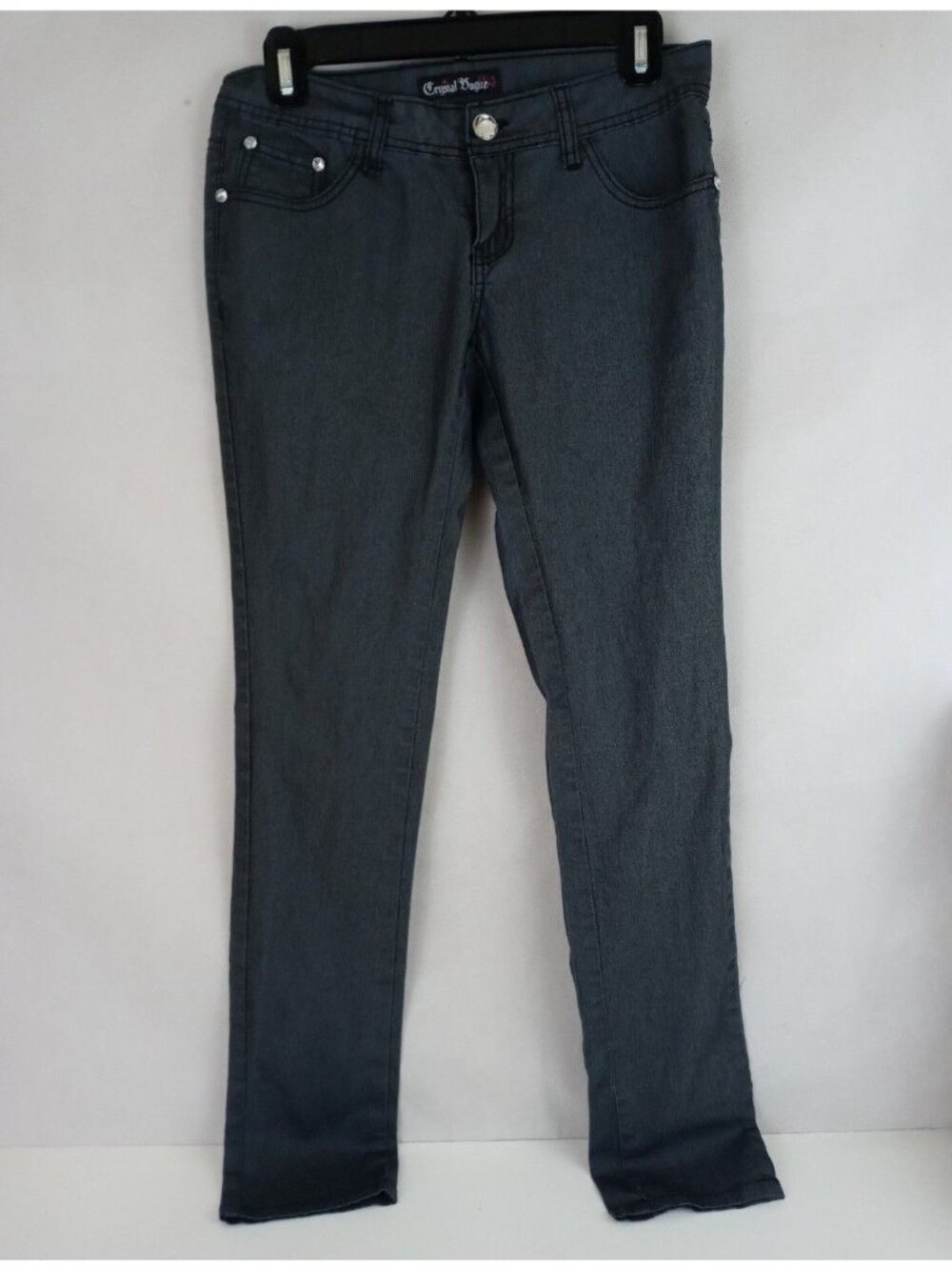 Crystal Vogue Women's Gray Lightweight Embroidered Jeans Size 7